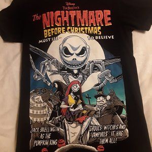 Disney's The Nightmare Before Christmas Vintage Movie Poster Graphic T Shirt